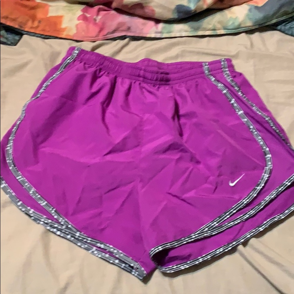 Purple Nike pro shorts